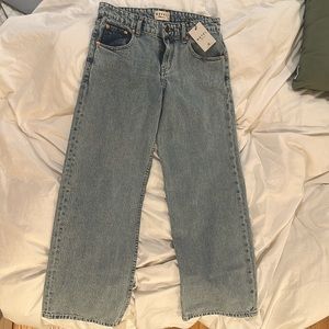 Motel Rocks Jeans Low Rise Parallel Jeans 80s Light Blue Wash W28 L32